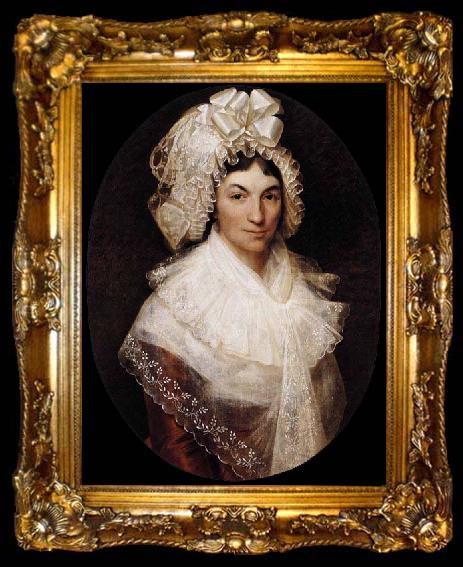 framed  KINSOEN, Francois Joseph Portrait of Jeanne Bauwens-van Peteghem, ta009-2